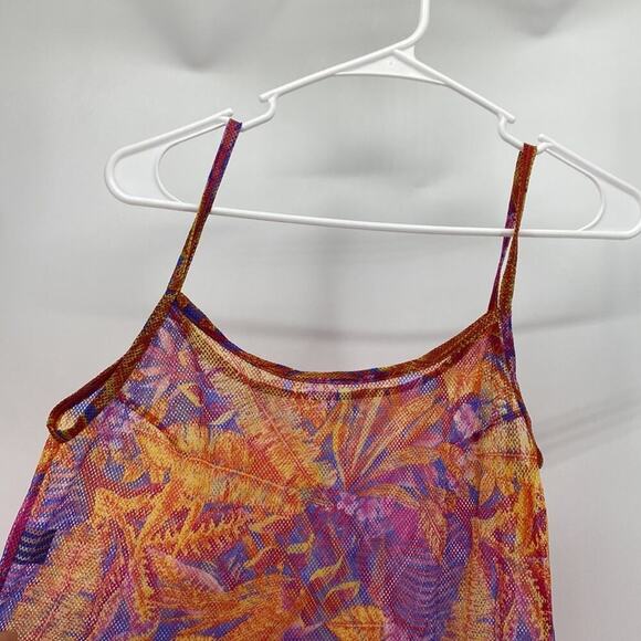 Vintage Solar sun through swimsuit cover up sheer orange pink Barbie 90s avant-g - Picture 2 of 5